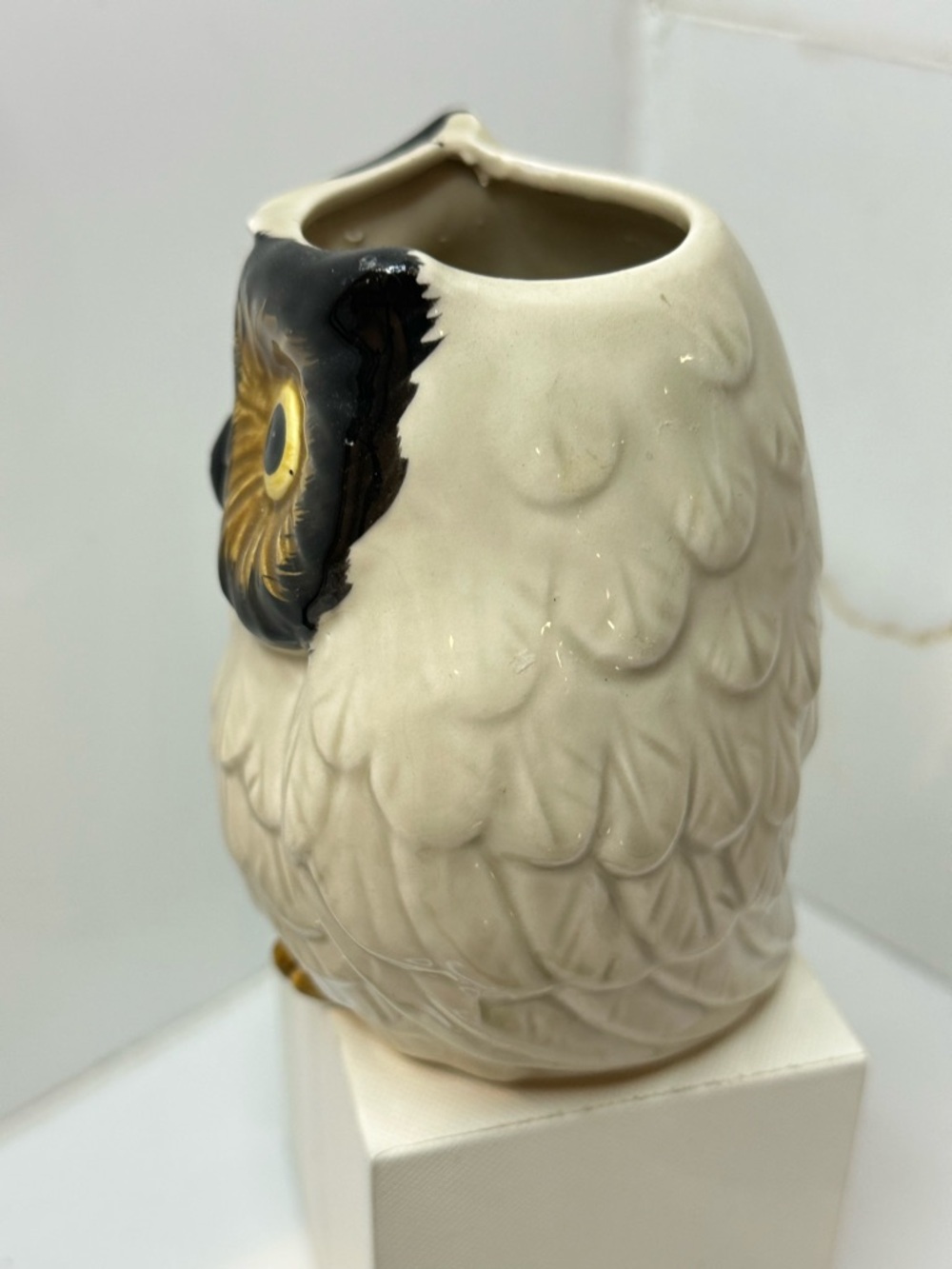VINTAGE Japanese CERAMIC OWL MINI CANISTER VASE - Picture 3 of 5